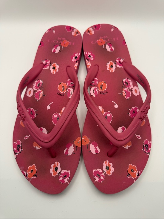 Coach Shoes - Coach Floral Pink Floral Flip Flop Sandals